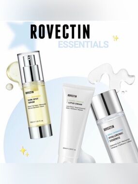 ROVECTIN 3-Piece Skincare - Hyaluronic Acid, Lotus Cream, Dark Spot Serum  NIB